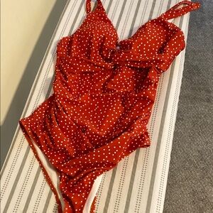 Chic Red Polka Dot Swimsuit